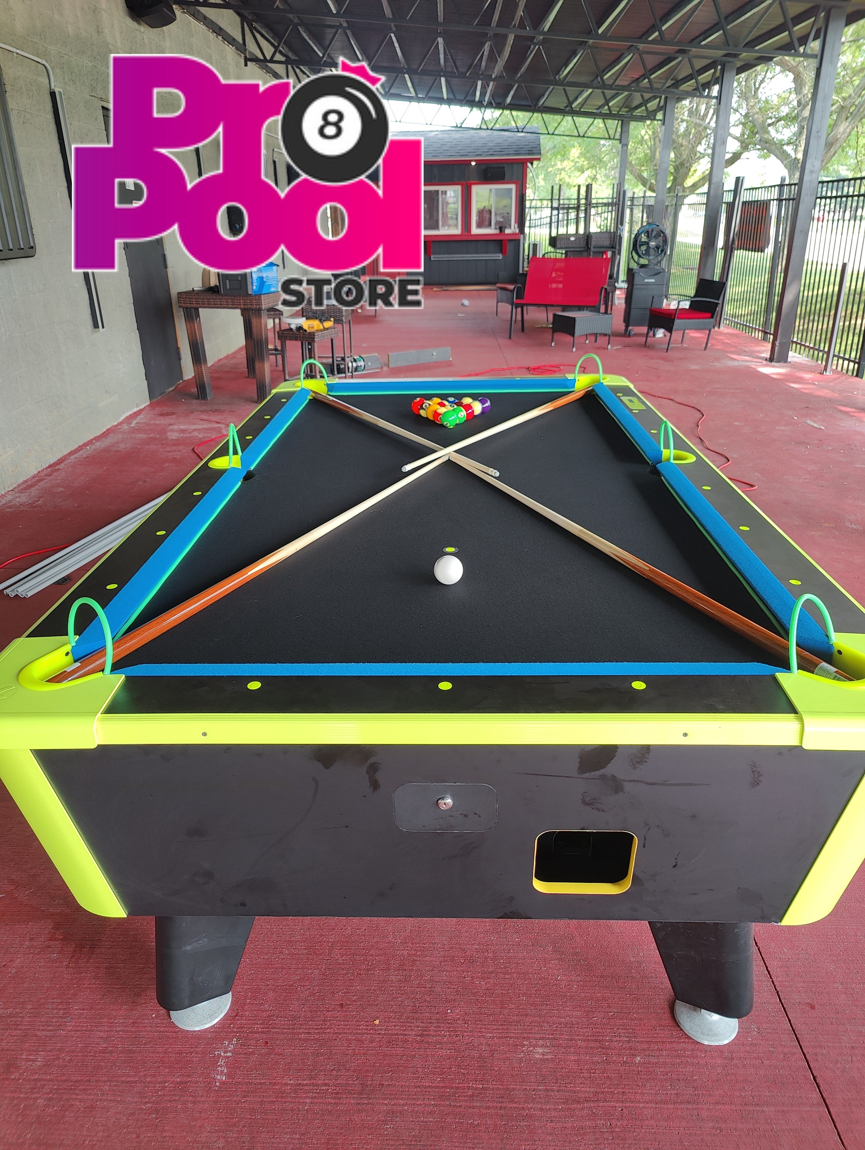 Great American Neon Lites Coin Operated Pool Table
