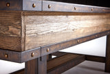 Brunswick Billiards Edinburgh 8' Slate Pool Table in Weathered Oak w/ Black Metal Base