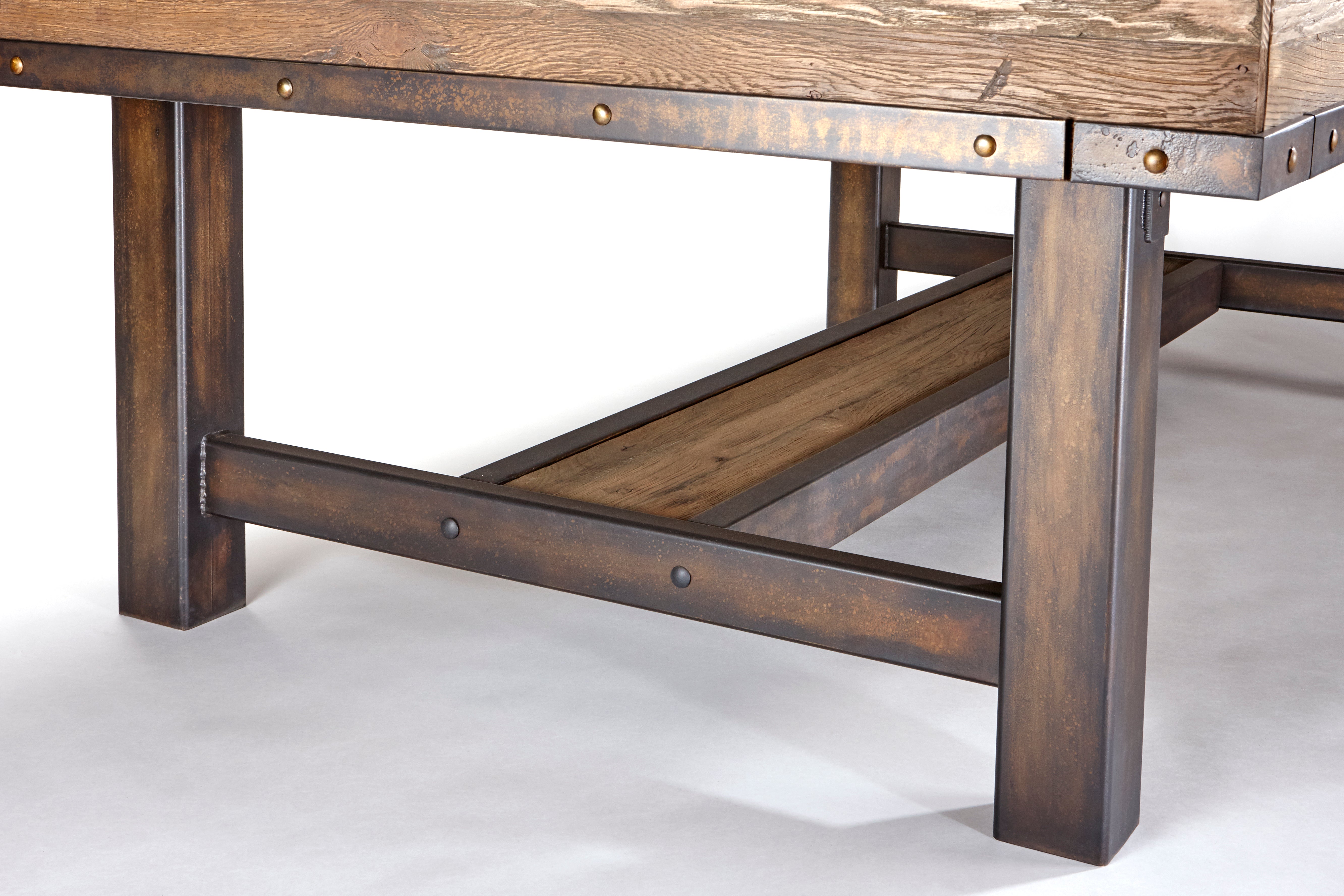 Brunswick Billiards Edinburgh 8' Slate Pool Table in Weathered Oak w/ Black Metal Base