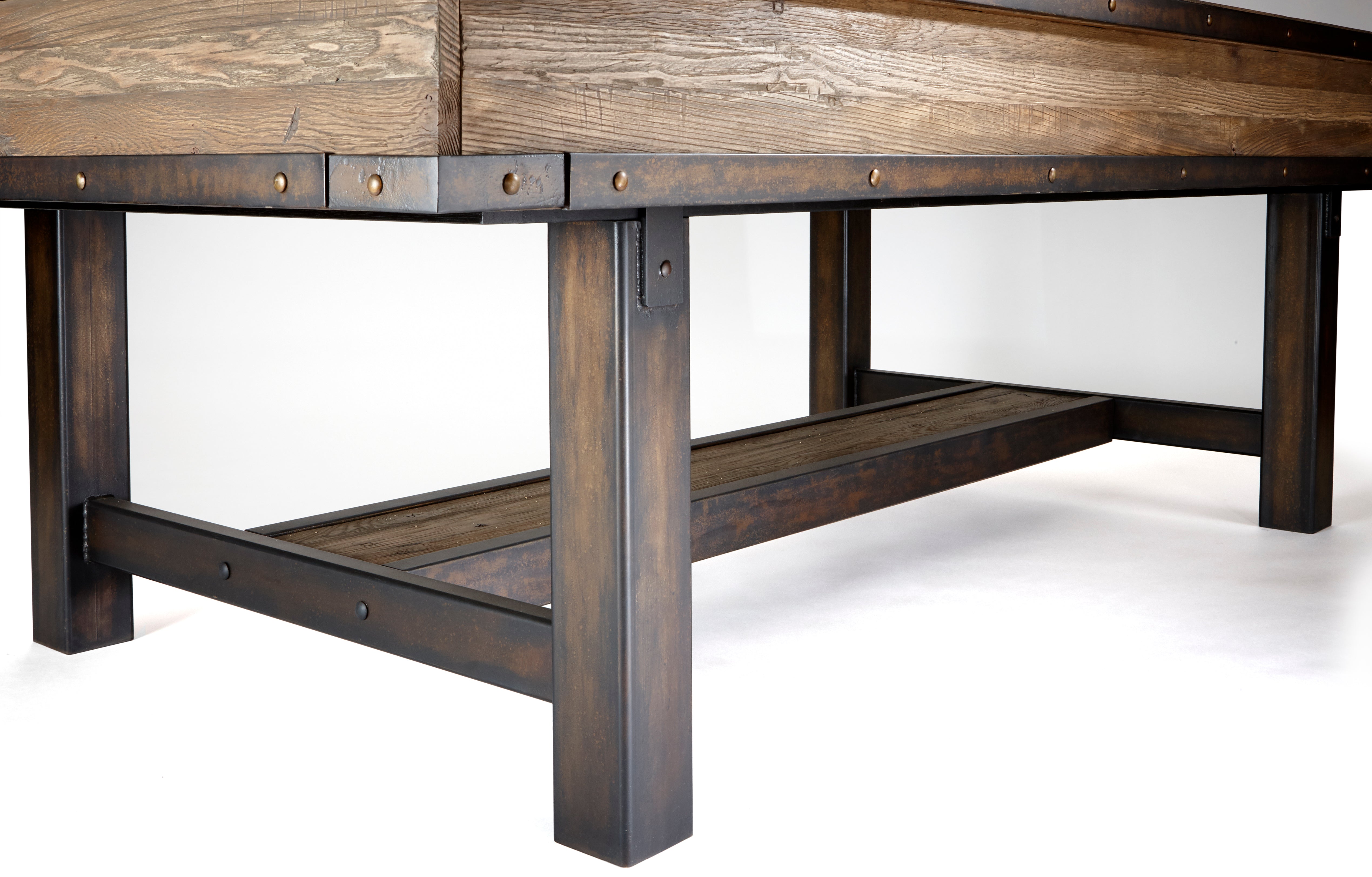 Brunswick Billiards Edinburgh 8' Slate Pool Table in Weathered Oak w/ Black Metal Base
