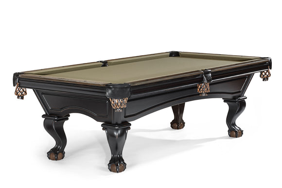 Brunswick Billiards Glenwood 8' Slate Pool Table in Matte Black/Coffee w/h Talon Ball & Claw Leg