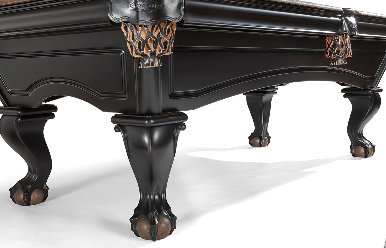 Brunswick Billiards Glenwood 8' Slate Pool Table in Matte Black/Coffee w/h Talon Ball & Claw Leg