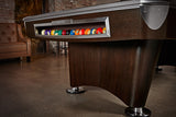 Brunswick Billiards Gold Crown VI 9' Slate Pool Table in Skyline Walnut/Espresso w/ Pockets