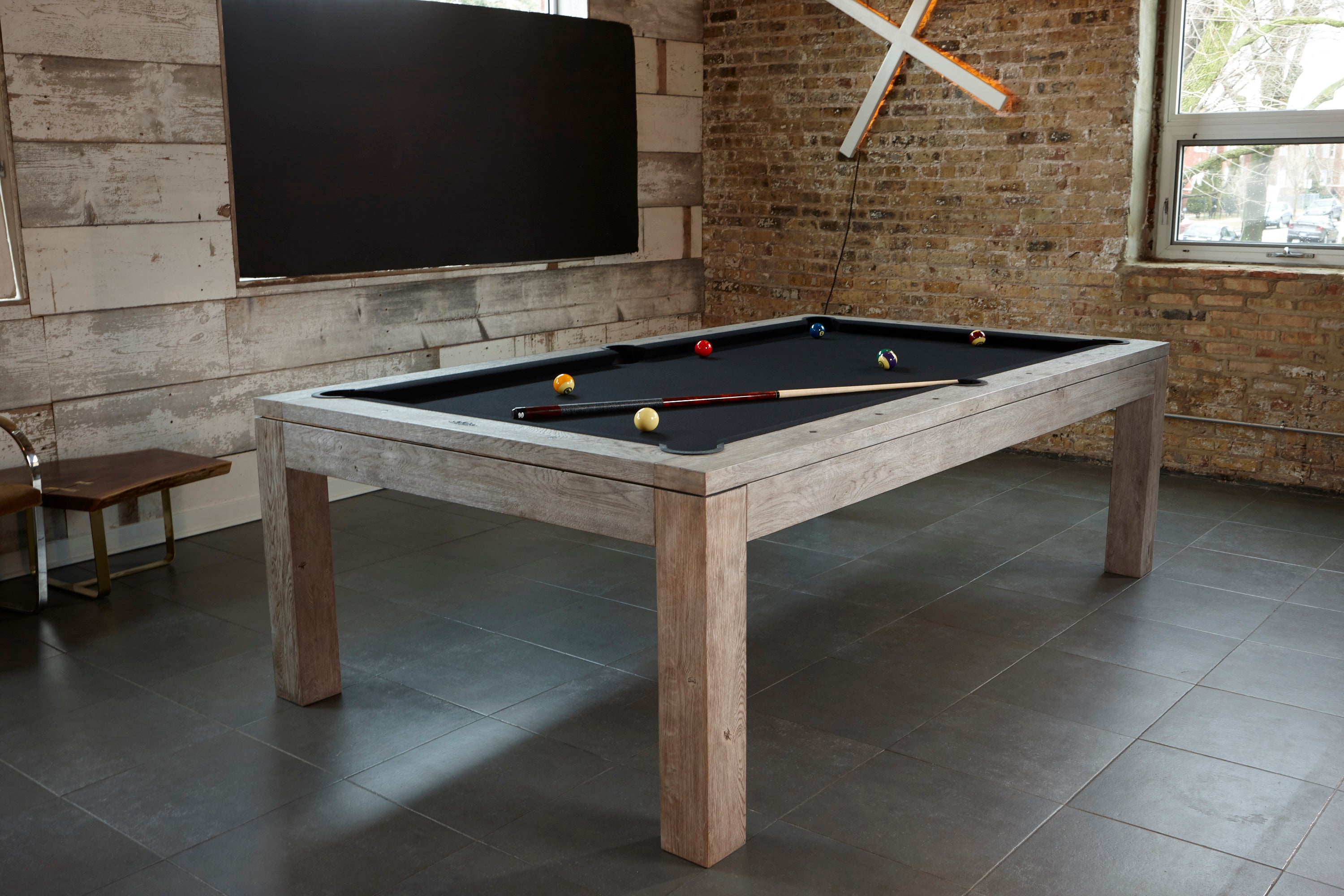 Brunswick Billiards Sanibel 7' Slate Pool Table in Rustic Grey