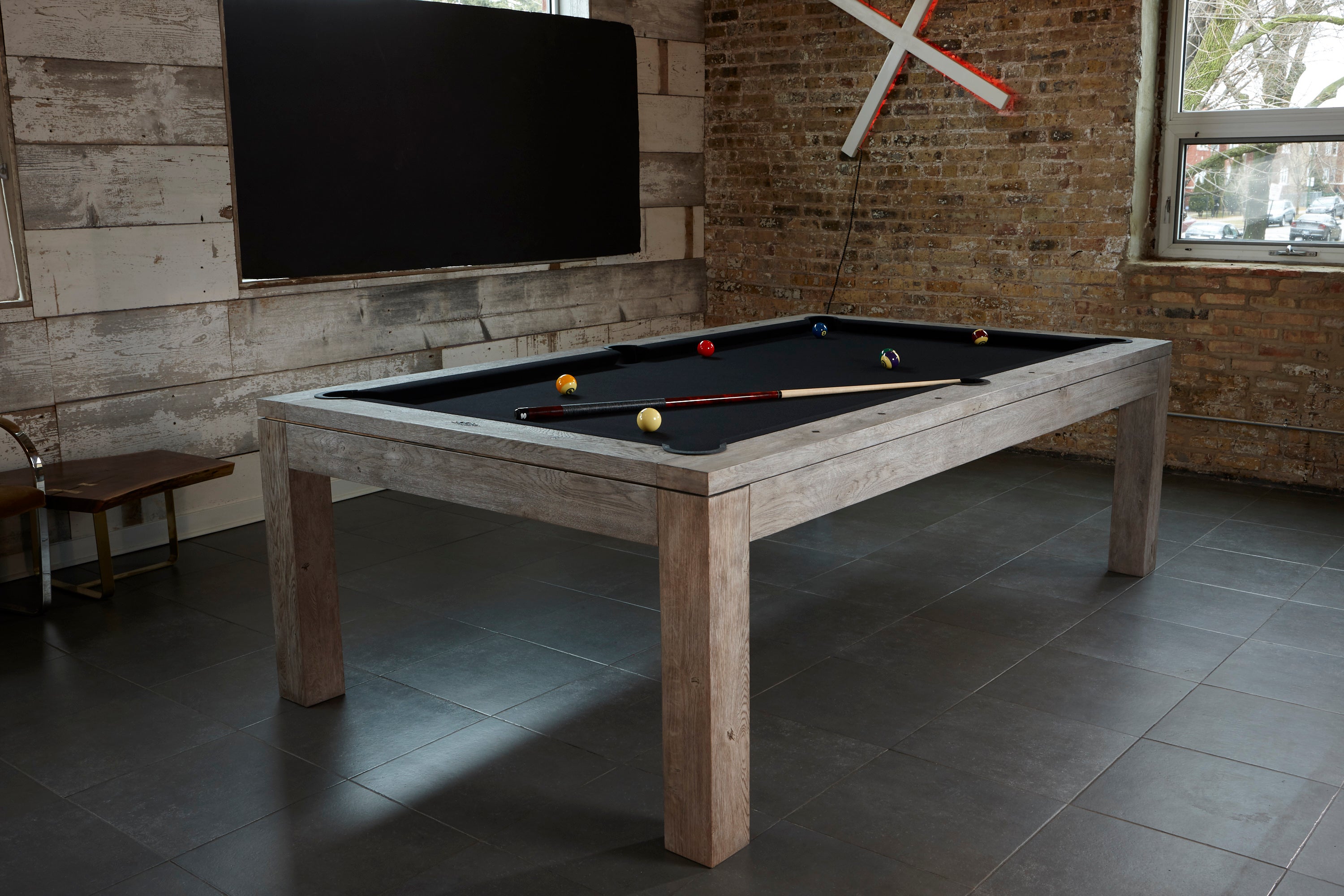 Brunswick Billiards Sanibel 7' Slate Pool Table in Rustic Grey