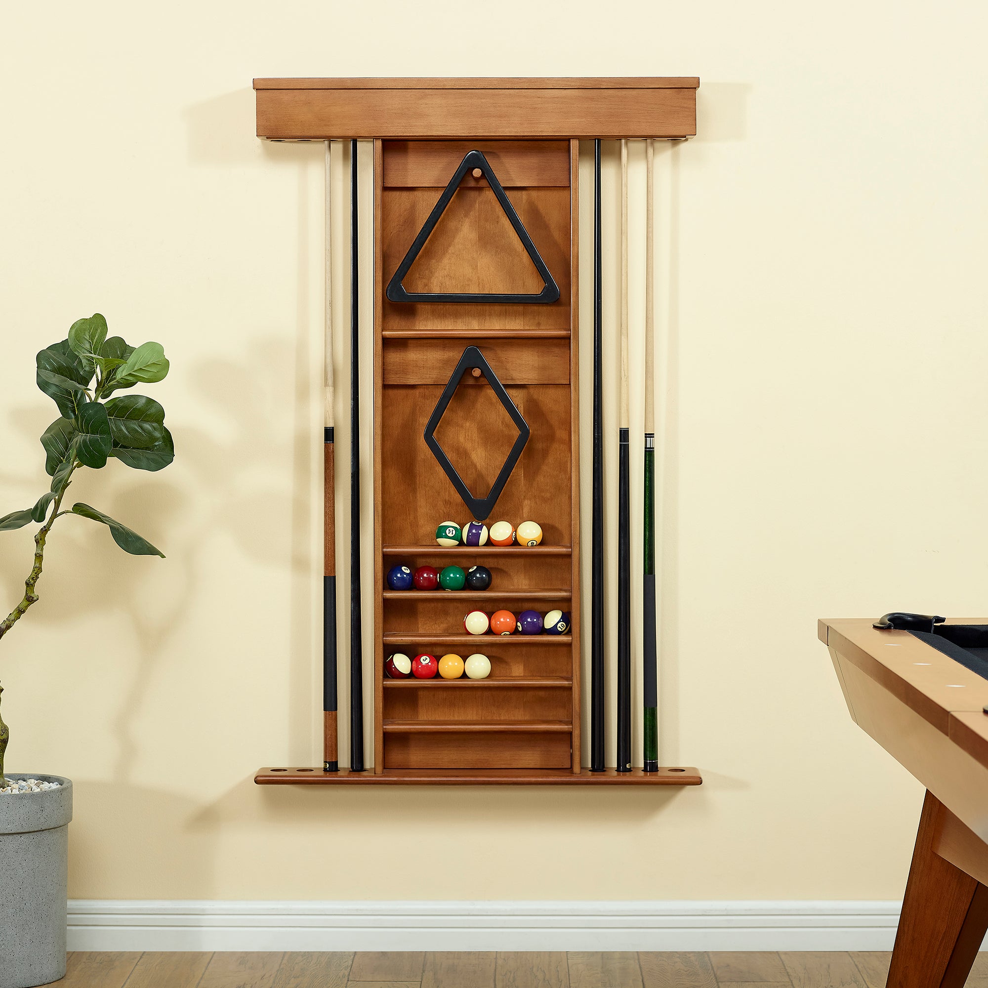 Playcraft Premium Hardwood Billiard Wall Racks