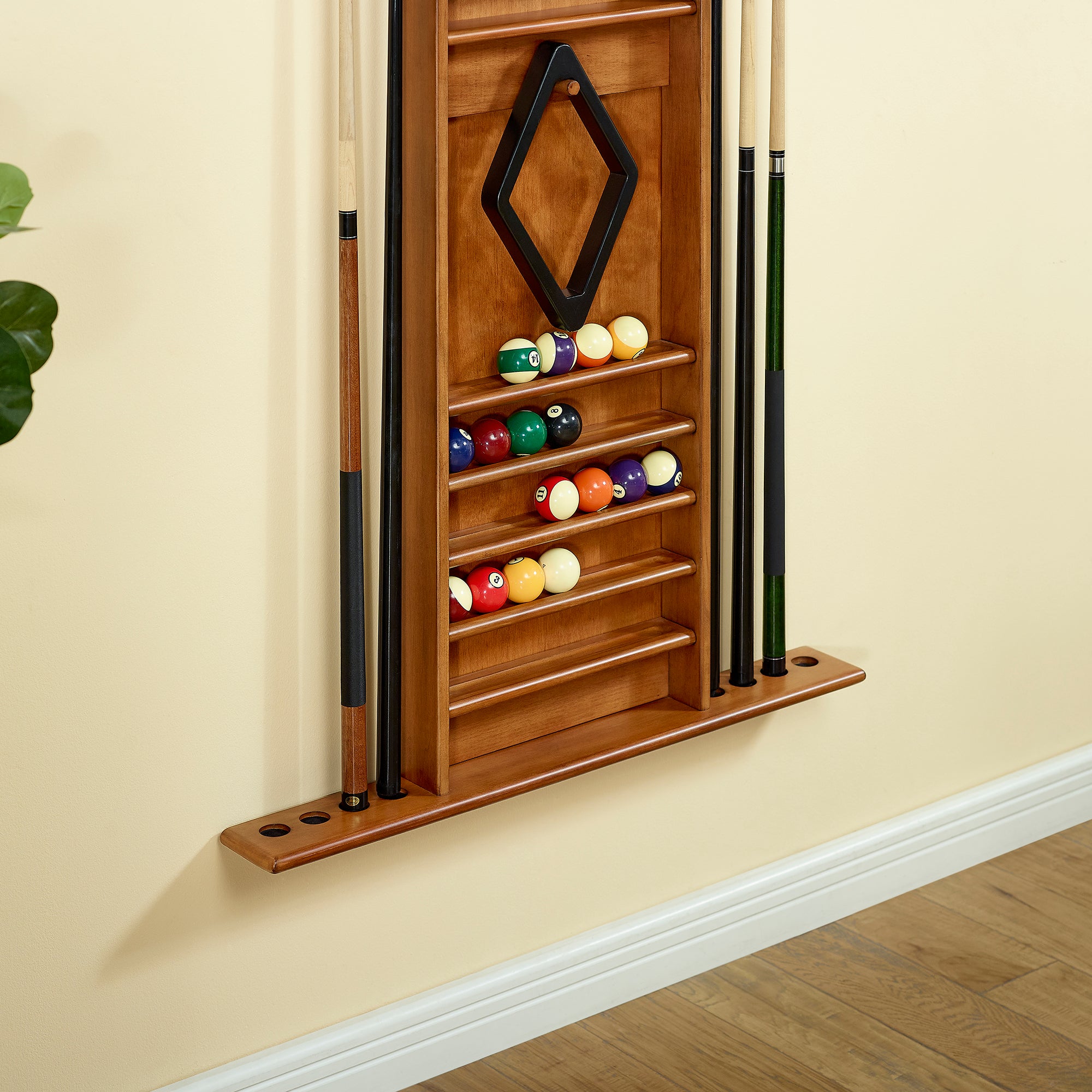 Playcraft Premium Hardwood Billiard Wall Racks