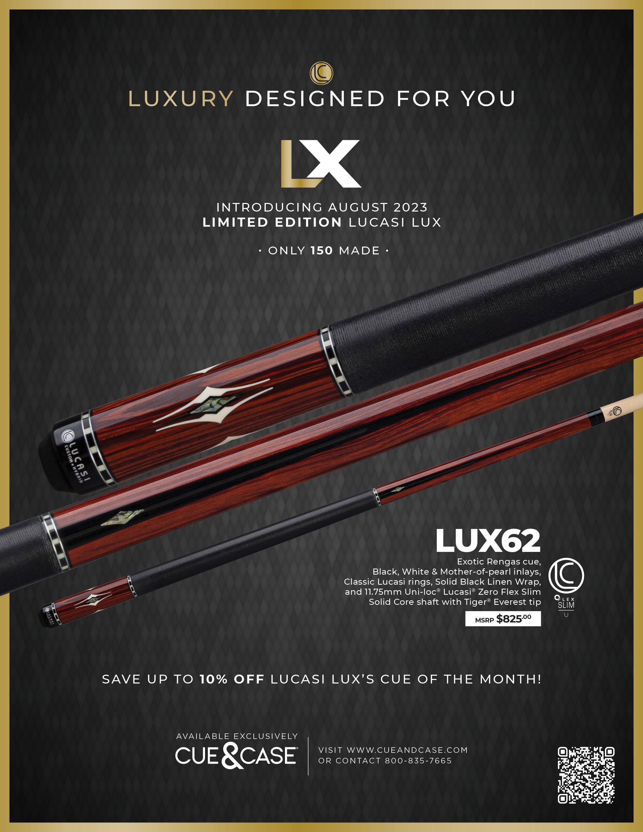 Lucasi Lux® LUX62 Pool Cue