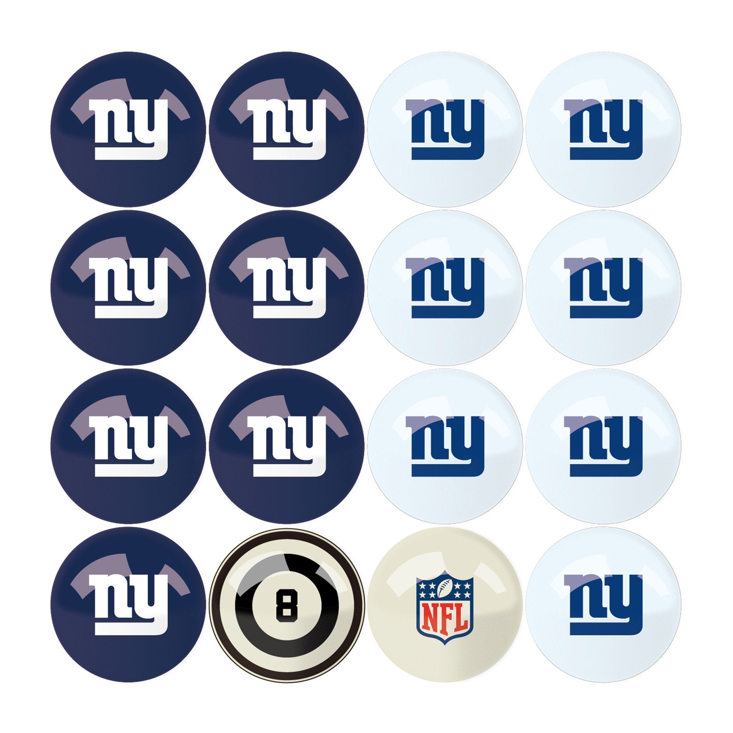 Imperial New York Giants Billiard Balls With Numbers