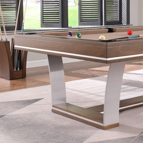 Playcraft Barcelona 8' Slate Pool Table in Walnut Gray on Silver