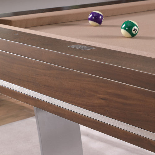 Playcraft Barcelona 8' Slate Pool Table in Walnut Gray on Silver