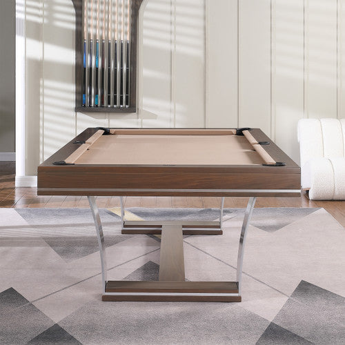 Playcraft Barcelona 8' Slate Pool Table in Walnut Gray on Silver