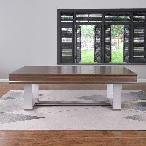 Playcraft Barcelona 8' Slate Pool Table in Walnut Gray on Silver