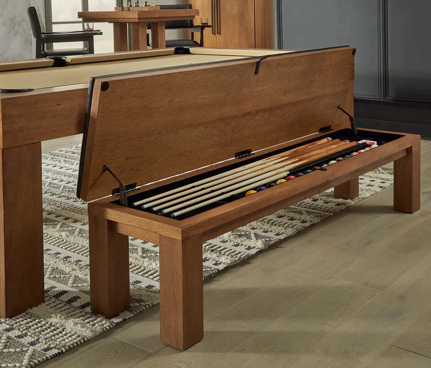 American Heritage Alta Multi-Functional Storage Bench in Brushed Walnut