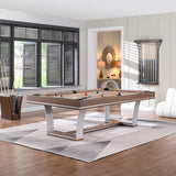Playcraft Barcelona 8' Slate Pool Table in Walnut Gray on Silver