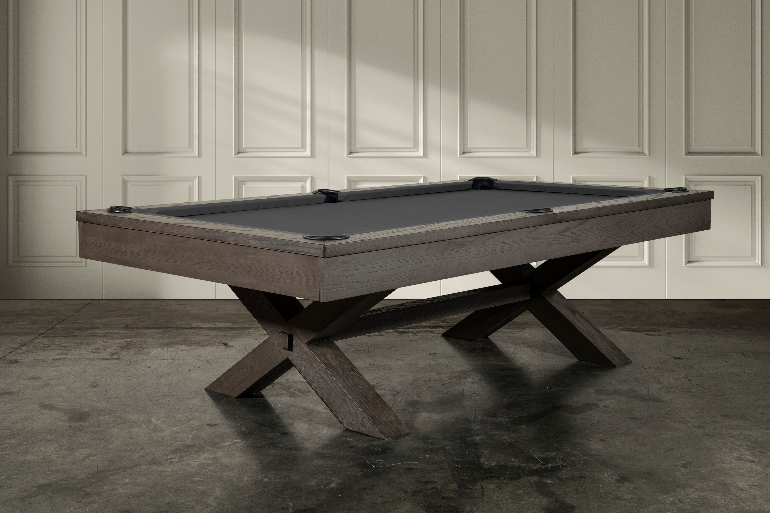 Nixon CrissyCross 7' Slate Pool Table in Charcoal Finish w/ Dining Top Option