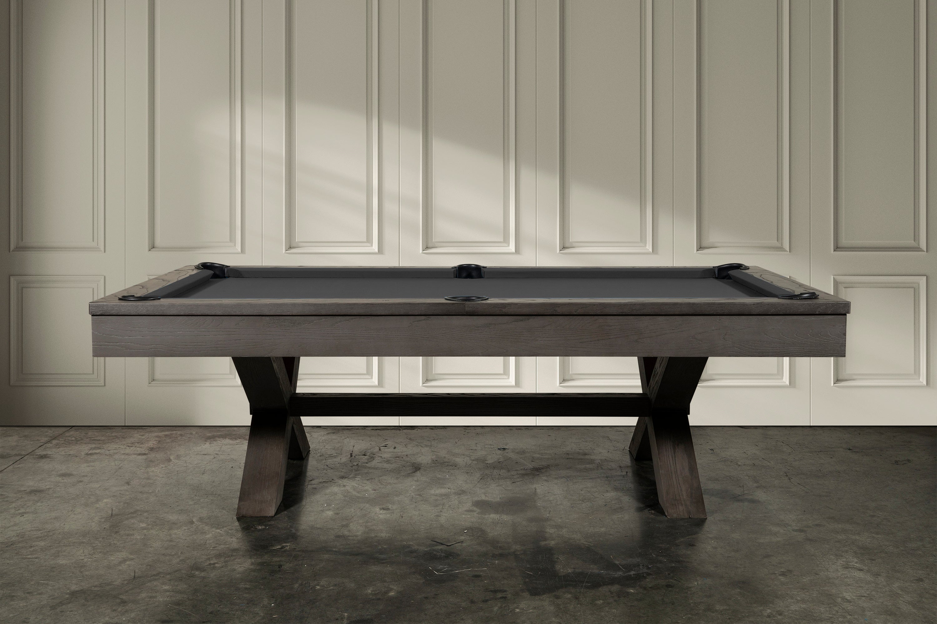 Nixon CrissyCross 7' Slate Pool Table in Charcoal Finish w/ Dining Top Option