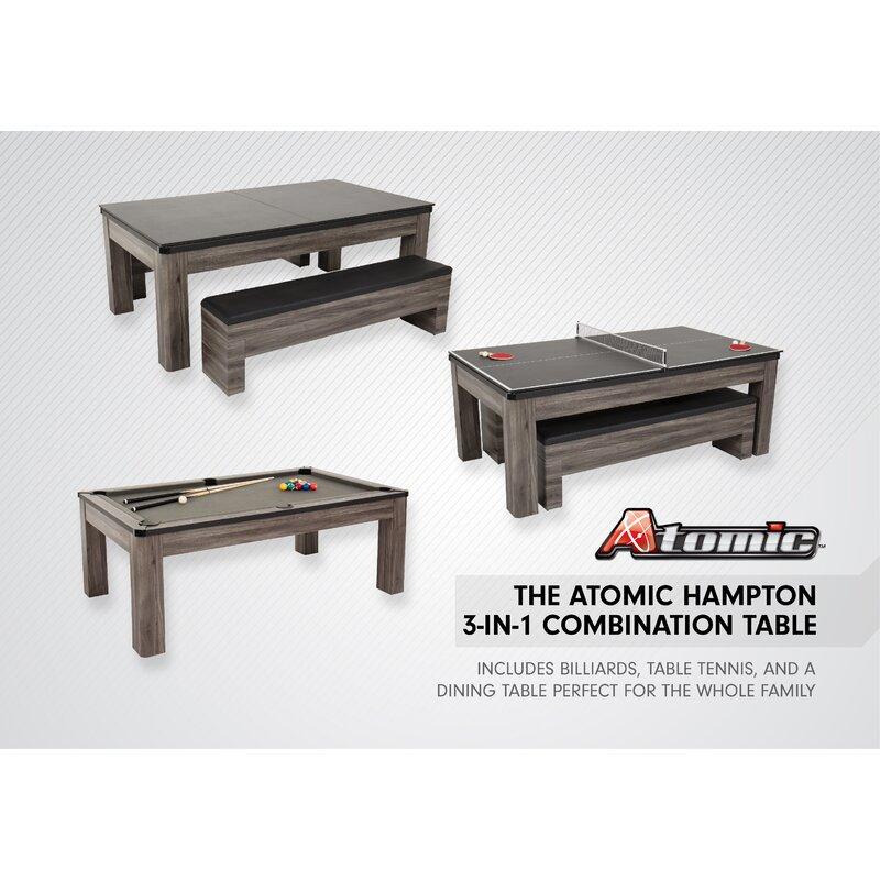 Atomic Hampton 7' 3-in-1 Dining Table with Billiards and Table Tennis