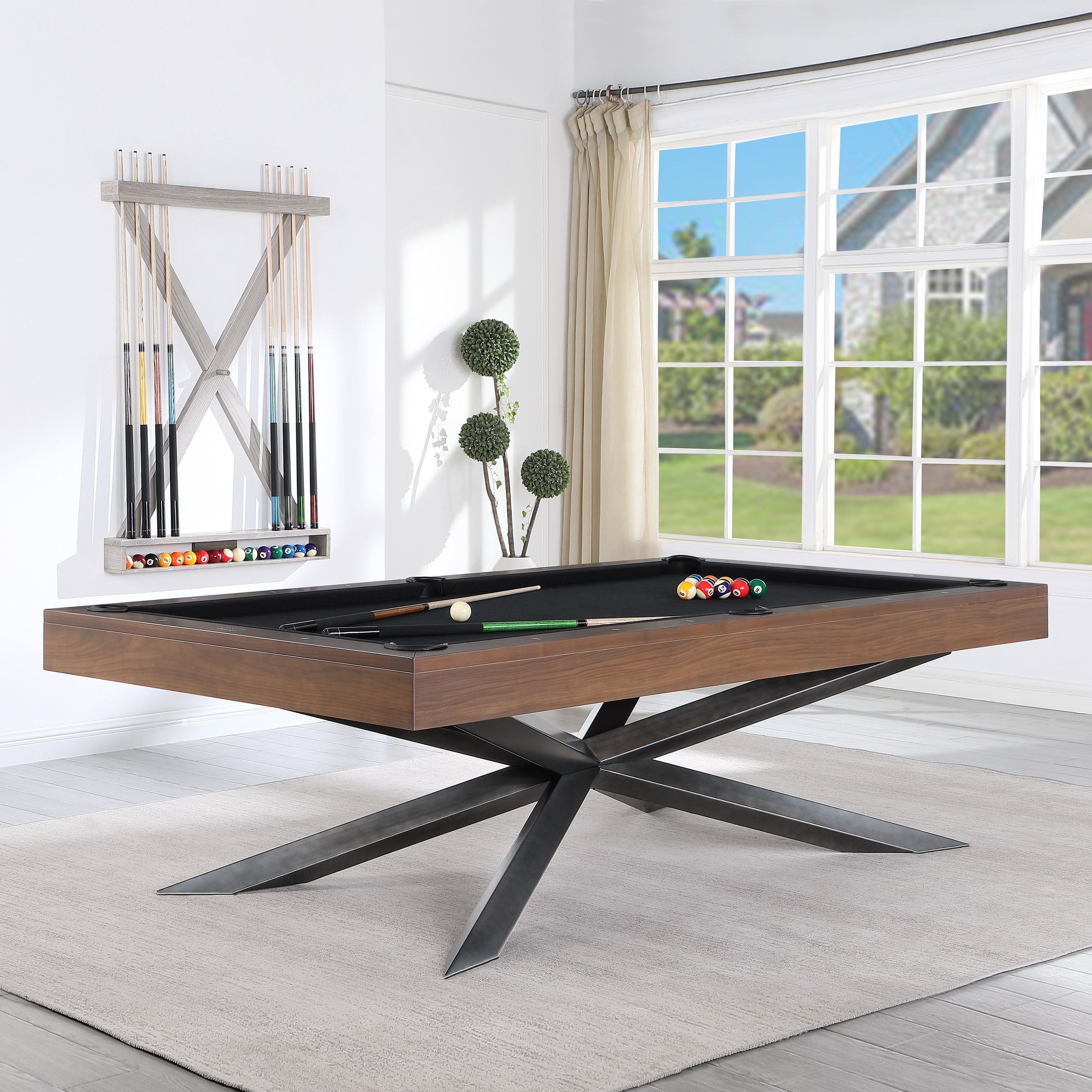 Playcraft Stella 8' Slate Pool Table in Walnut Gray