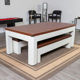 Hathaway Newport 7-ft Pool Table Combo Set w/ Benches in White