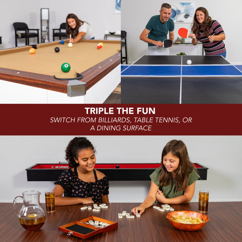 Hathaway Newport 7-ft Pool Table Combo Set w/ Benches in White