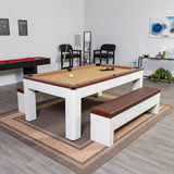 Hathaway Newport 7-ft Pool Table Combo Set w/ Benches in White