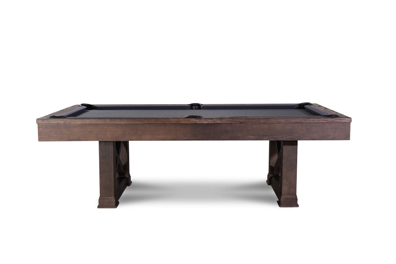 Nixon Nora 8' Slate Pool Table in Brownwash Finish w/ Dining Top Option