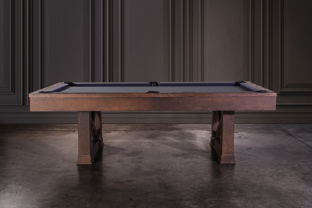 Nixon Nora 8' Slate Pool Table in Brownwash Finish w/ Dining Top Option