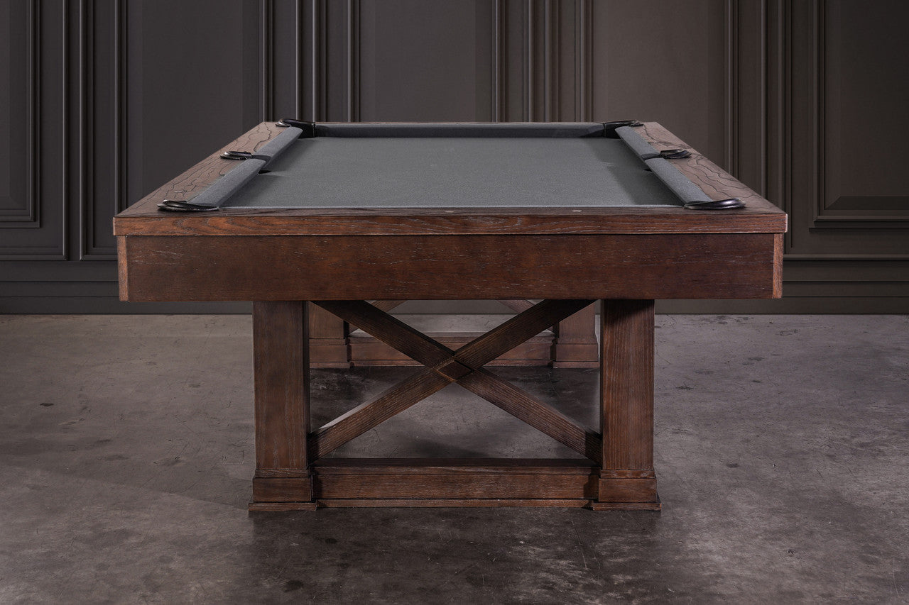 Nixon Nora 8' Slate Pool Table in Brownwash Finish w/ Dining Top Option