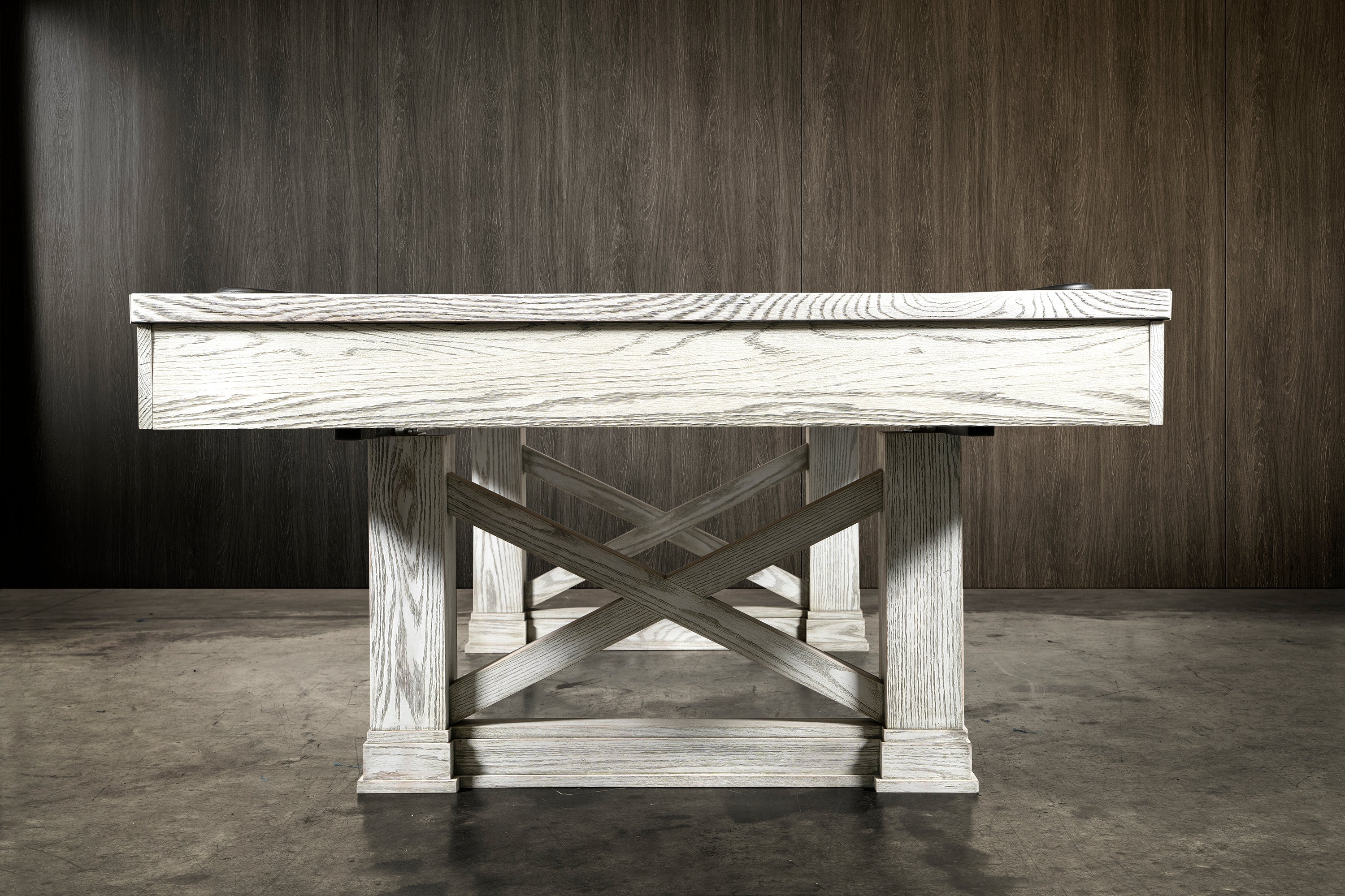 Nixon Nora 7' Slate Pool Table in Whitewash Finish w/ Dining Top Option