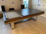Playcraft Barcelona 8' Slate Pool Table in Walnut Gray on Silver