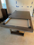 Playcraft Barcelona 8' Slate Pool Table in Walnut Gray on Silver