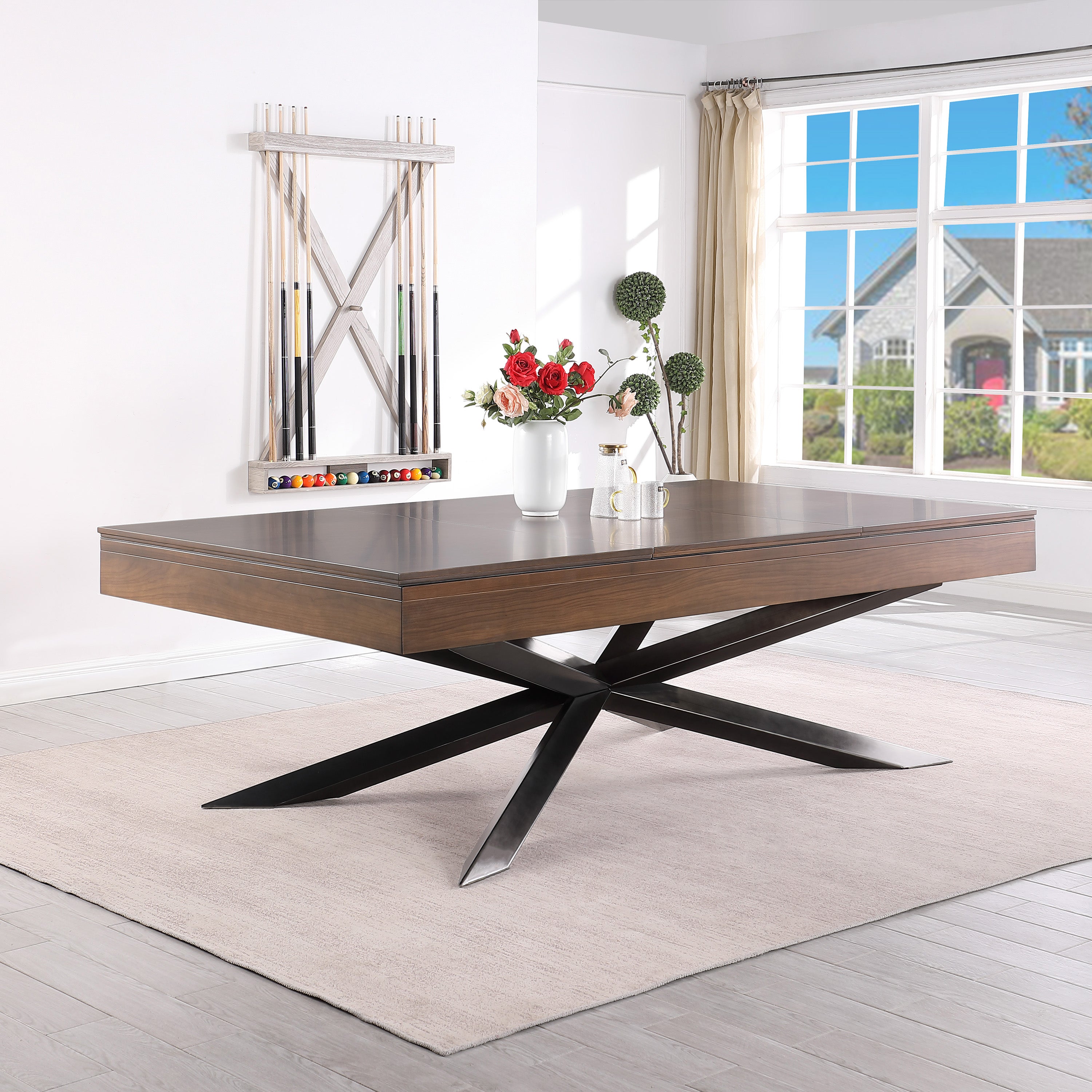 Playcraft Stella 8' Slate Pool Table in Walnut Gray
