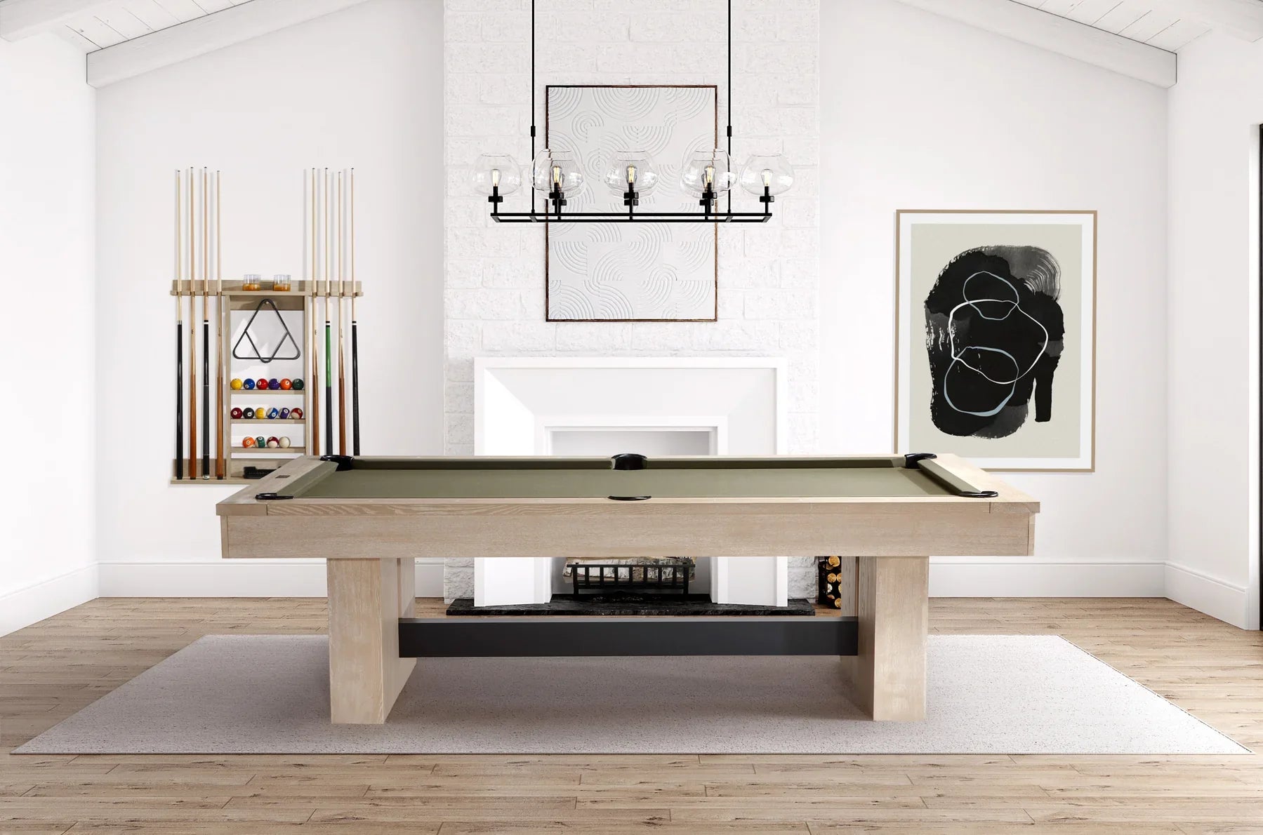 American Heritage Billiards Vancouver 8' Slate Pool Table In Natural Ash