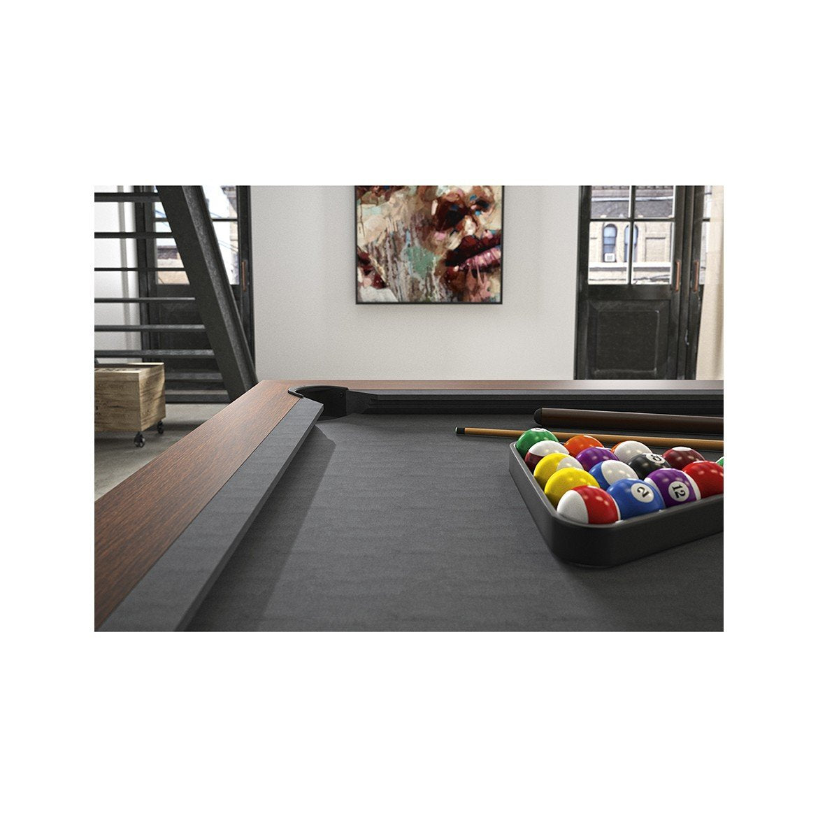 Rene Pierre Billiards Steel Pool Table with Dining Top