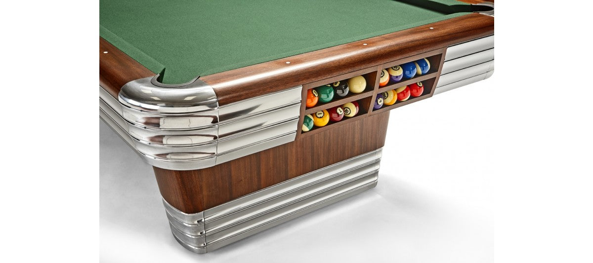 Brunswick Billiards Centennial 9' Slate Pool Table in Rosewood Chrome w/ Pockets