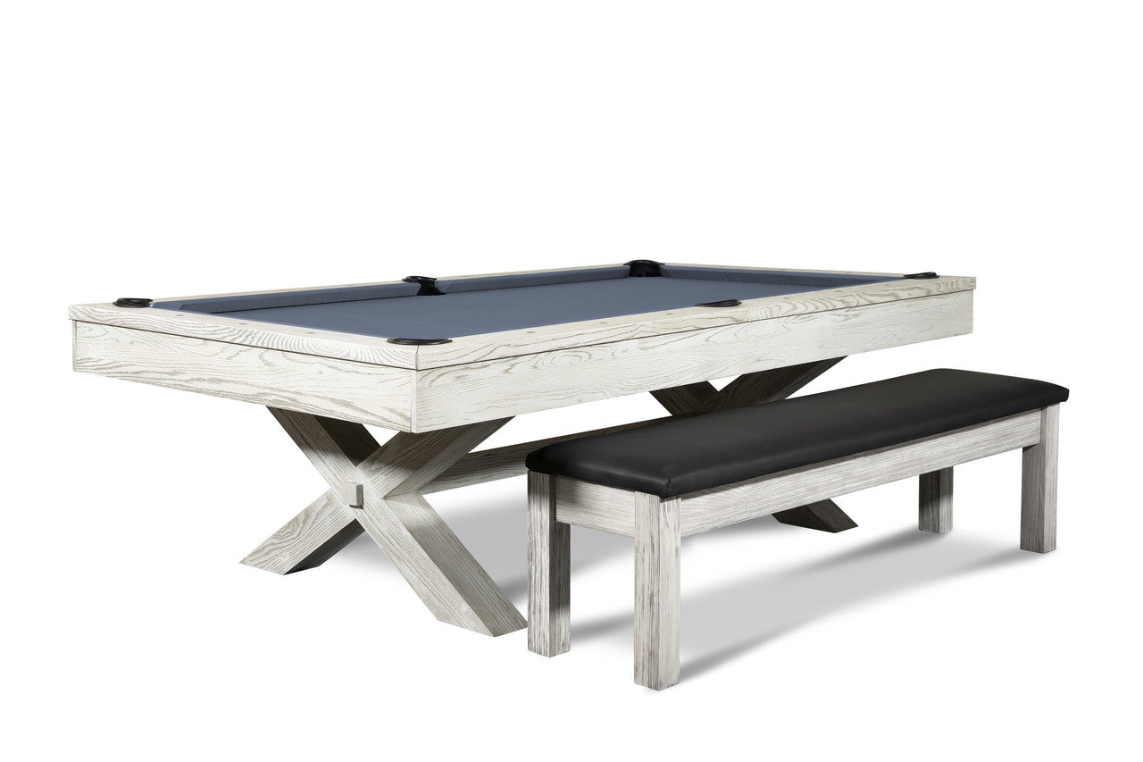 Nixon CrissyCross 8' Slate Pool Table in Whitewash Finish