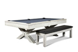 Nixon CrissyCross 8' Slate Pool Table in Whitewash Finish