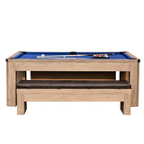 Hathaway Newport 7-ft Pool Table Combo Set w/ Benches in Rustic Grey