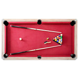 Hathaway Newport 7-ft Pool Table Combo Set w/ Benches in Light Oak with Red Felt
