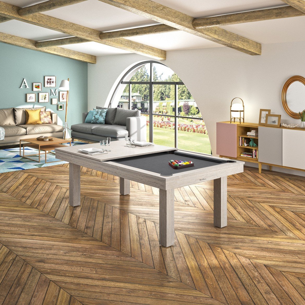Rene Pierre Billiards Lafite oregon Pool Table with Dining Top