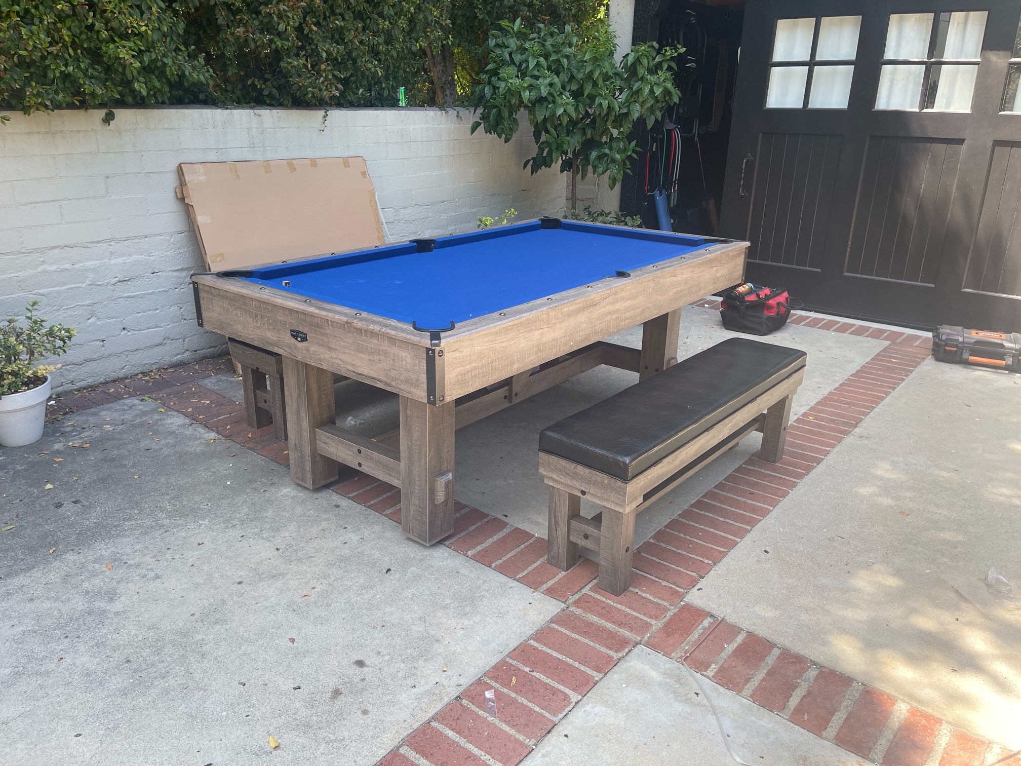 Hathaway Logan 7-ft 3 in 1 Pool Table with Benches