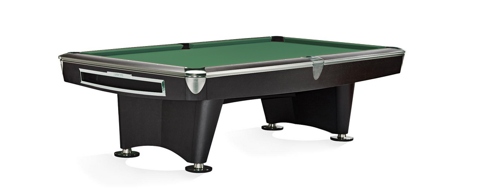 Brunswick Billiards Gold Crown VI 9' Slate Pool Table in Matte Black w/ Pockets