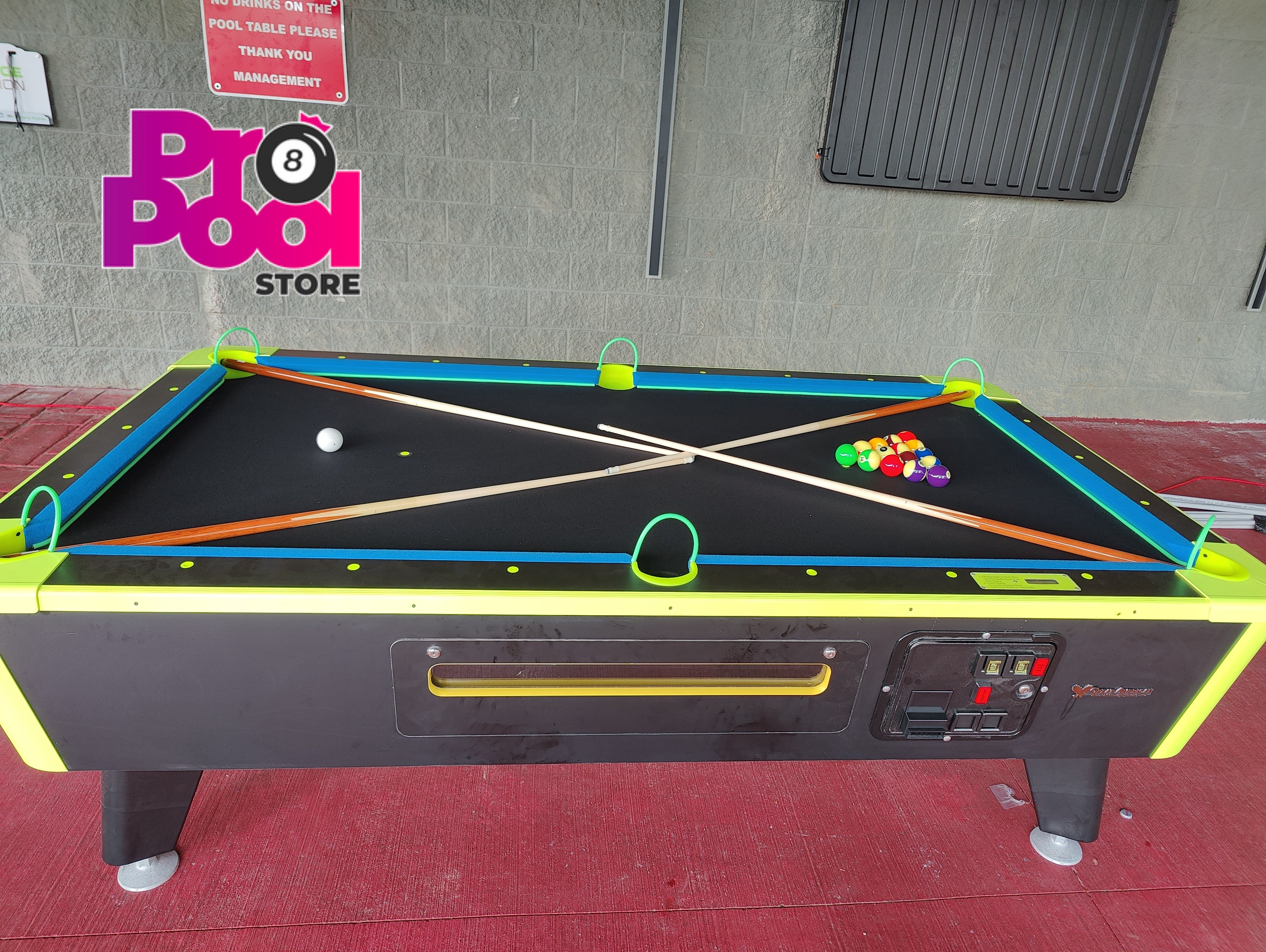 Great American Neon Lites Coin Operated Pool Table