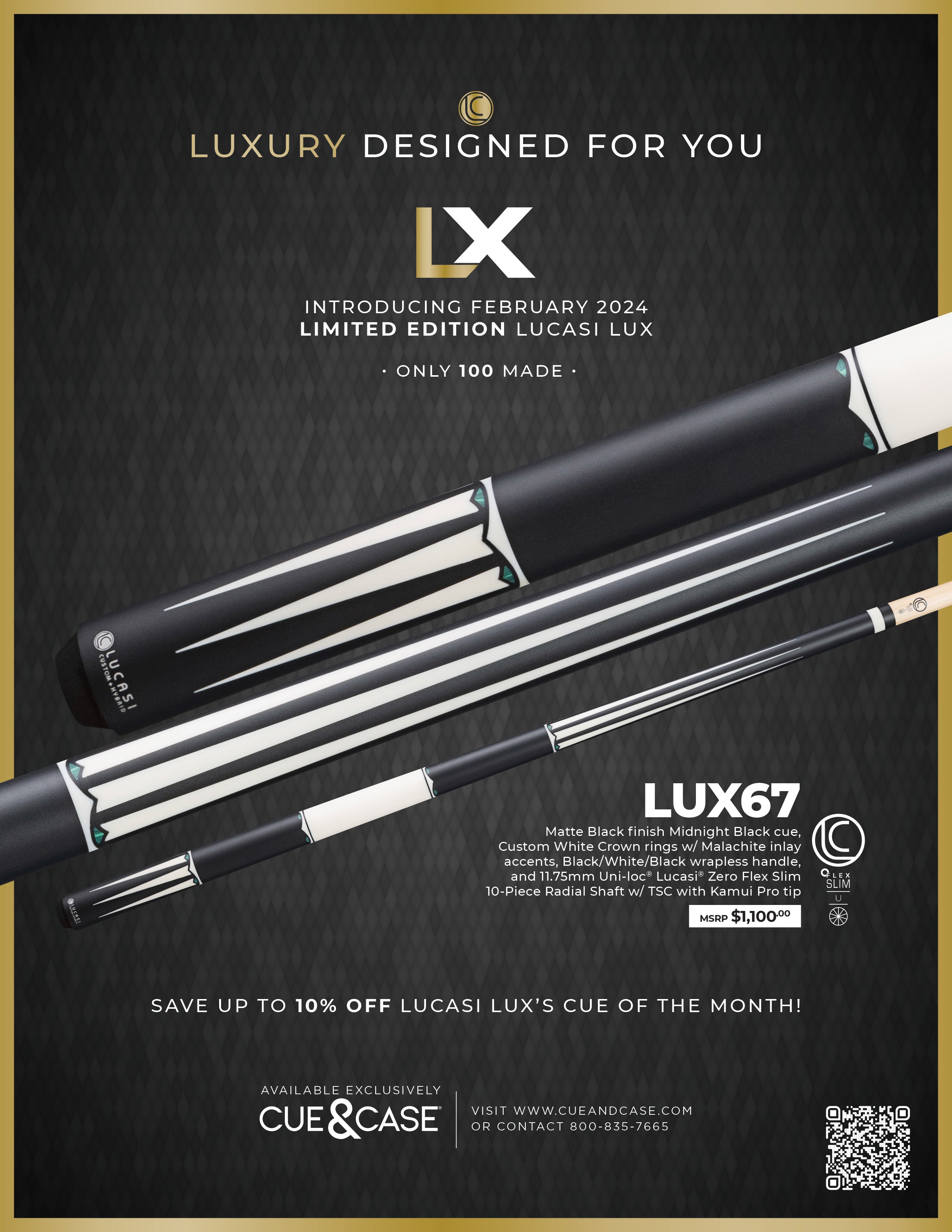 Lucasi Lux® LUX67 Pool Cue