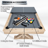Freetime Fun The Rockford 7' Multi-Game Table in Rustic Oak with Grey Felt