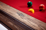 Brunswick Billiards Edinburgh 8' Slate Pool Table in Weathered Oak w/ Black Metal Base