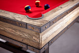 Brunswick Billiards Edinburgh 8' Slate Pool Table in Weathered Oak w/ Black Metal Base