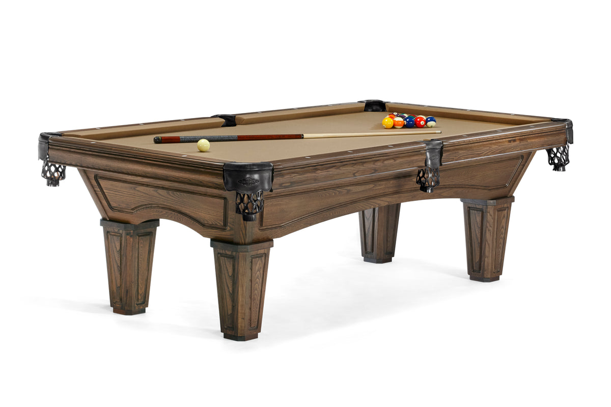 Brunswick Billiards Glenwood 8' Slate Pool Table in Coffee w/ Tapered ...