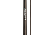 Close-up of a carbon fiber shaft with the LAUNCH logo printed vertically in white and blue, shown against a plain white background.